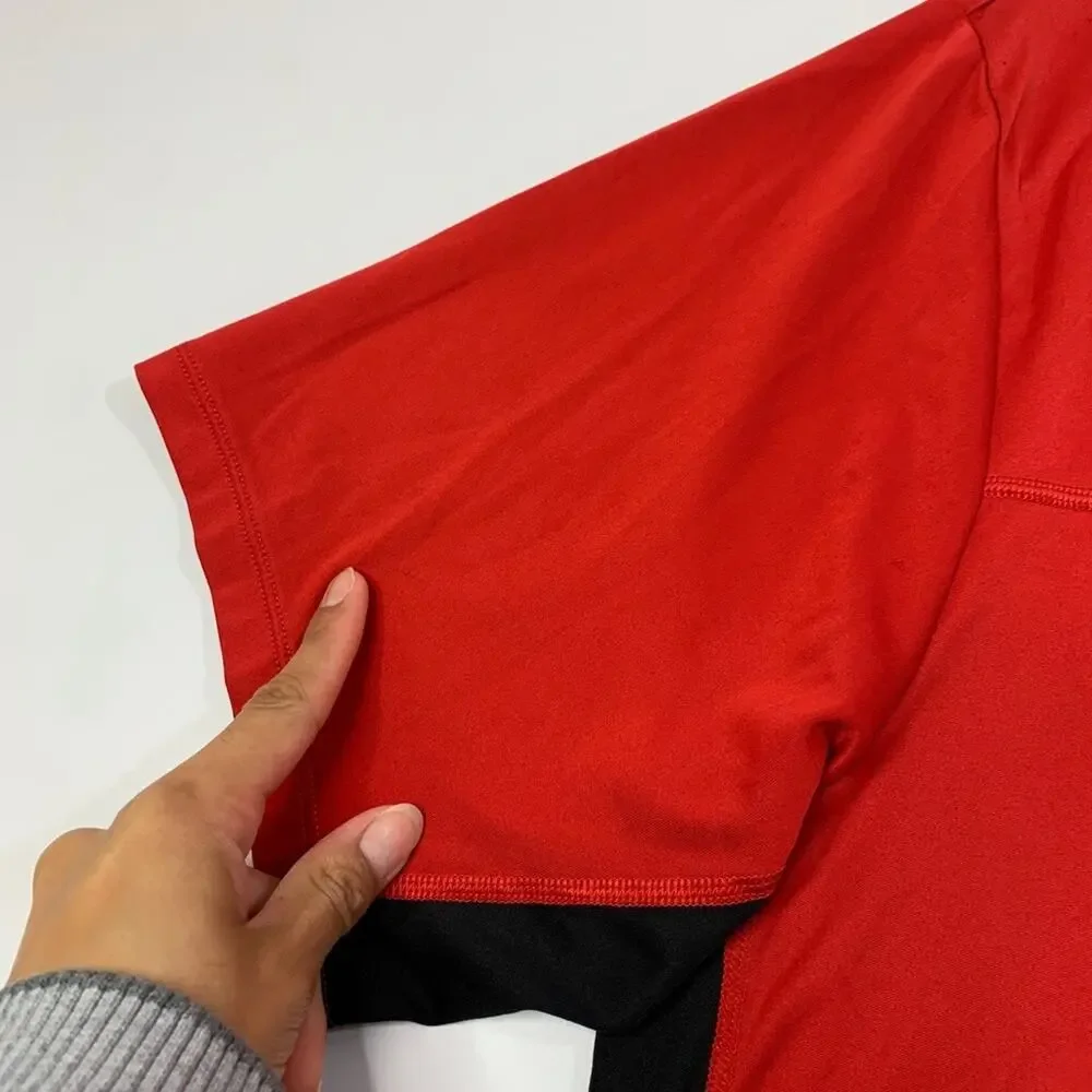 The North Face T Shirt Men L Large Red Black VaporWick Breathable Running Hiking